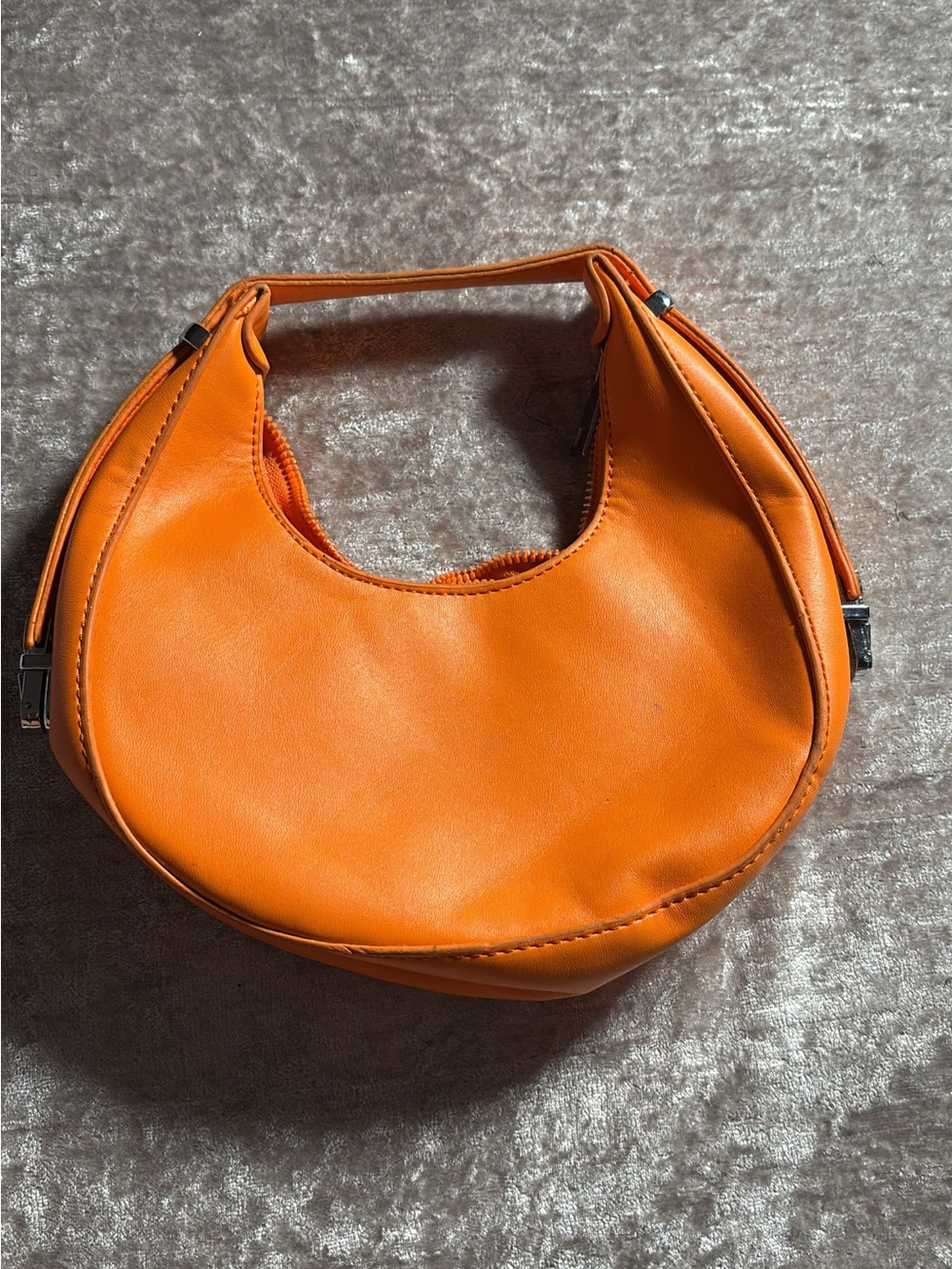 Small Orange Crescent Women's Handbag
